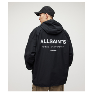 AllSaints Underground Logo Oversized Hood Jacket